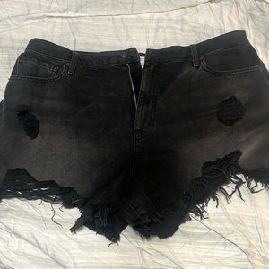 Retro High rise relaxed Black Jean shorts